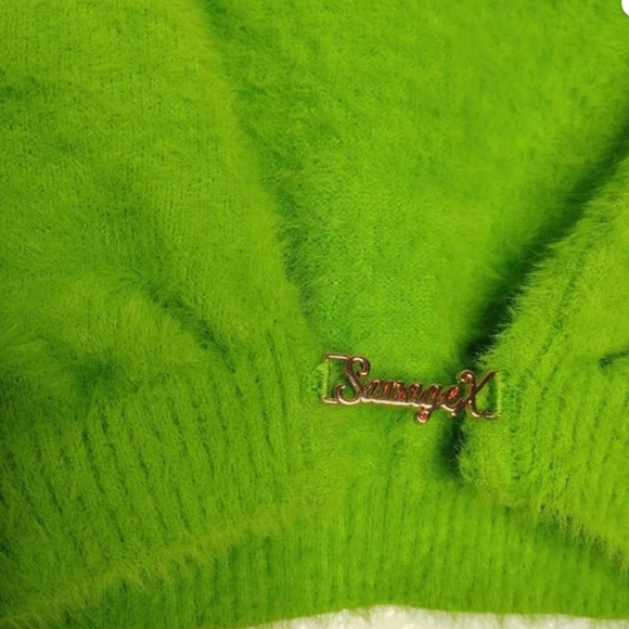 Savage By FENTY Vibrant Green Women's Sweater - Picture 3 of 4